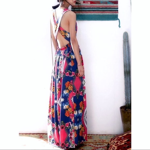Since Then Dresses & Skirts - Mix Floral Print Sleeveless Maxi Dress